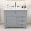 Meuble-lavabo compact autoportant avec rangement réglable, 4 tiroirs et lavabo en céramique-130039904