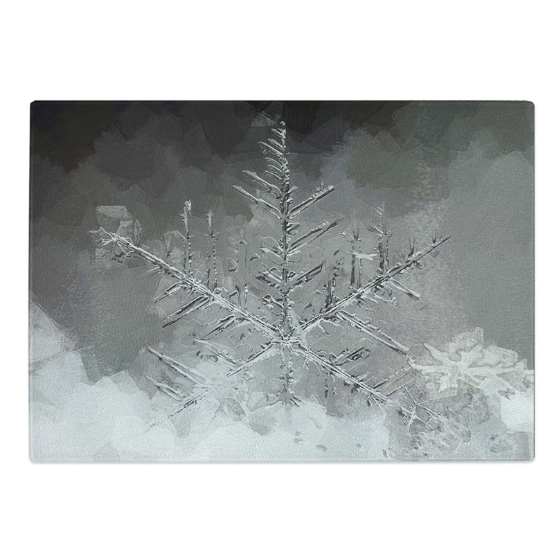 Tempered Glass Snowflake Chopping Board, 28.5 cm W x 20 cm L
