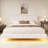 White  Boucle Floating Bed With Light-128558239