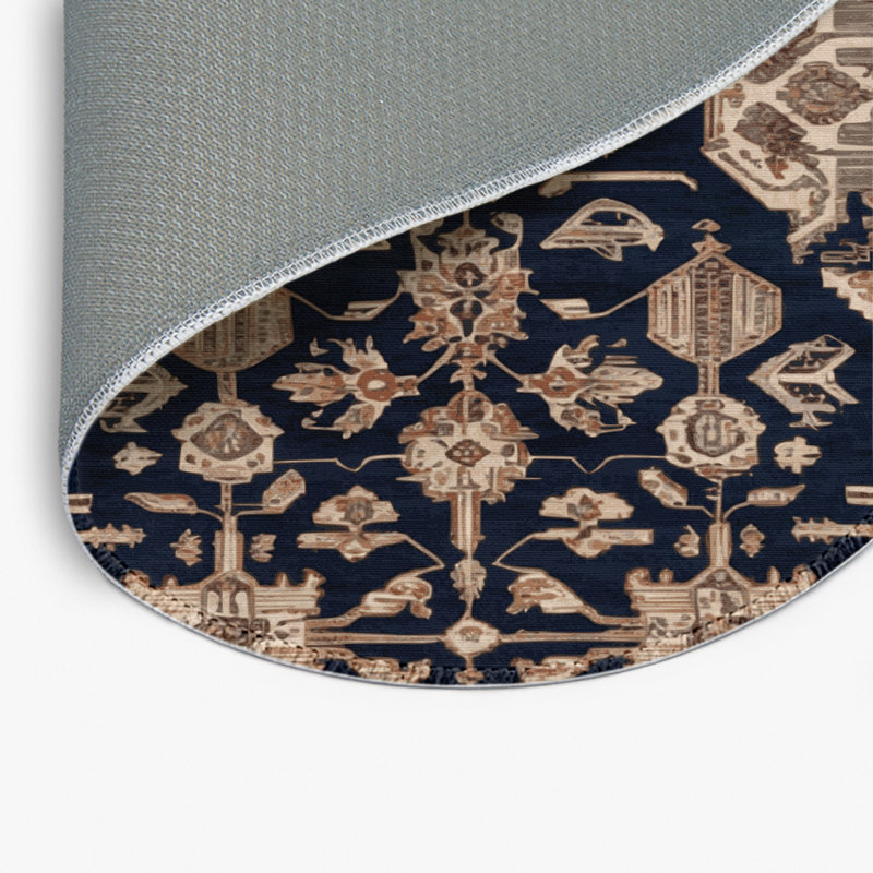 Turkish Brown Indoor and Outdoor Area Rug, Round 5'