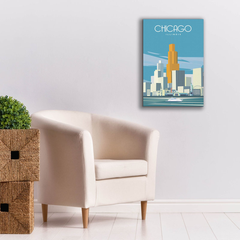 «Chicago From Lake Michigan» par Omar Escalante, art mural sur toile, H 26 po x l 18 po