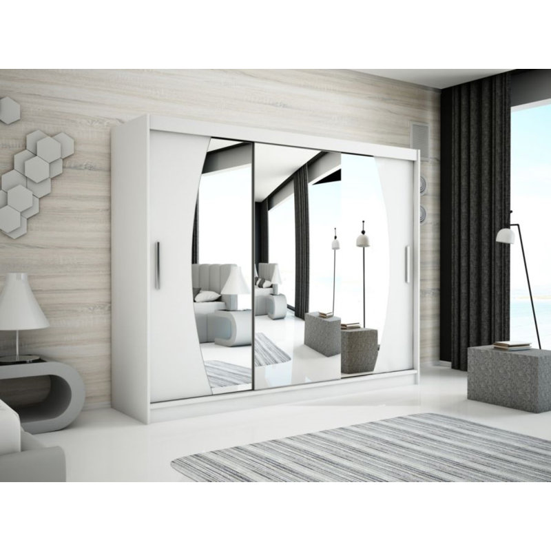 Lauritzen 2 Door Manufactured Wood Wardrobe, Matte White, 200cm H x 250cm W