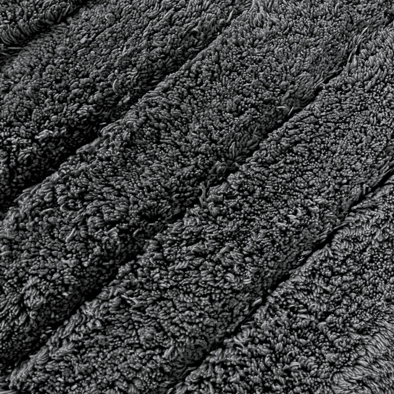 Shiwanda Ribbed Two Piece Bath Mat Set, Charcoal