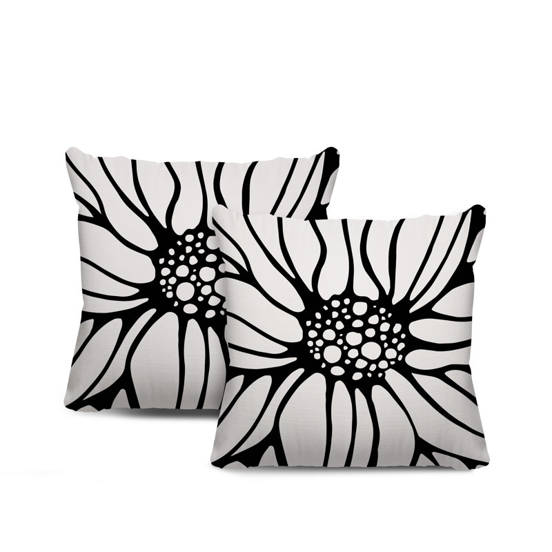 No Decorative Addition Outdoor Reversible Throw Pillow, 18" x 18", Black