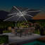 Caliegh Lighted 3.7m x 2.7m Rectangular Cantilever Parasol With Base-891269859
