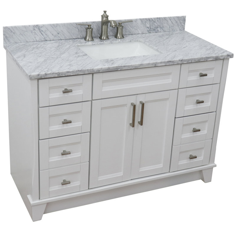 Ensemble de meuble-lavabo simple 49 po Abdikadir, Mable gris clair