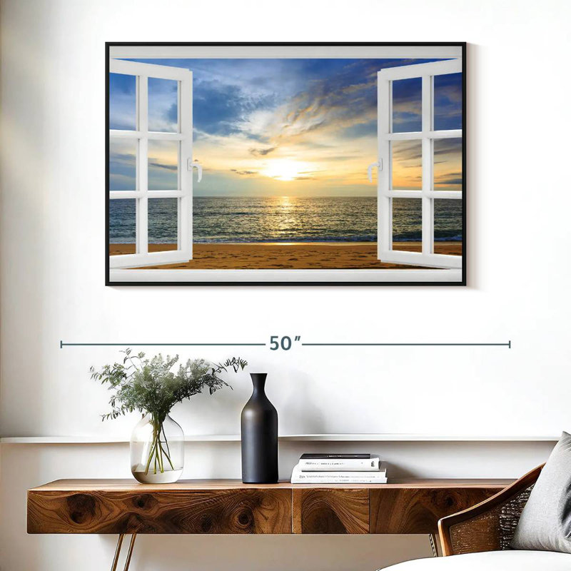 Fenêtre à Bleeker éthéré, Cadre flottant noir, 40 po x 27 po