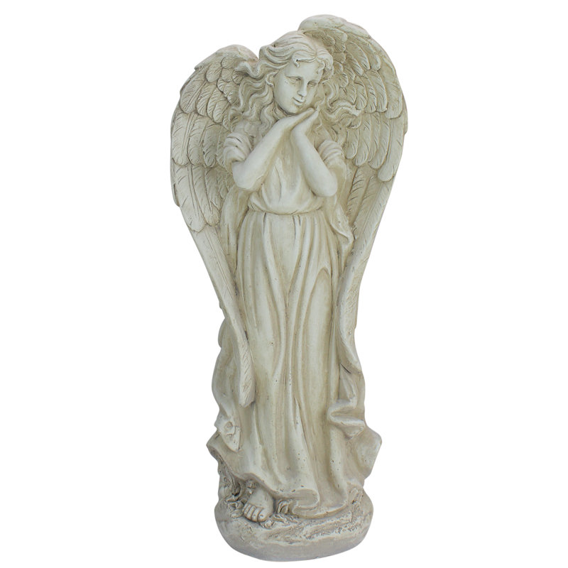 Statue de jardin d’extérieur réfléchissant à l’ange 21,5 "