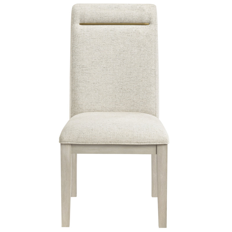 Chaise rembourrée Kameah, Lin lavé, Blanc antique