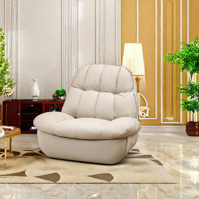 Stain-Resistant Recliner With Wide Footrest Swivel Recliner