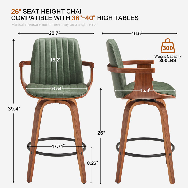 Swivel Counter & Bar Stool, Green