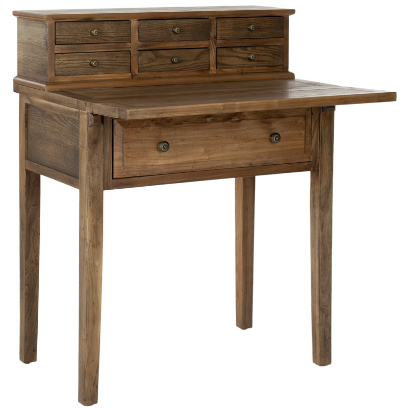 Allizae Solid Wood Writing Desk, Oak