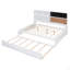Lit de jour avec tablettes de rangement, tableau noir, tableau de liège, ports USB et lit gigogne simple-110657709