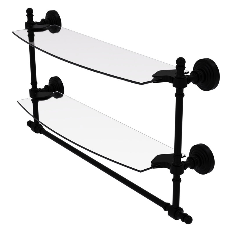 Retro Wave 2 Piece Tiered Shelf, Matte Black