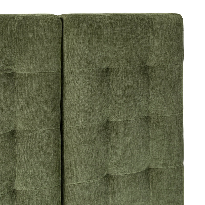 Napa Bed Headboard in Distressed Green Velvet, Queen