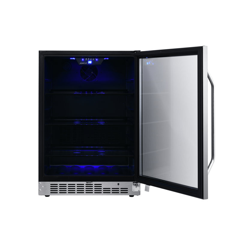 EdgeStar 23.5'' W Convertible 142 Cans (12 oz.) 5.49 Cubic Feet Beverage Cooler with Reversible Glass Door