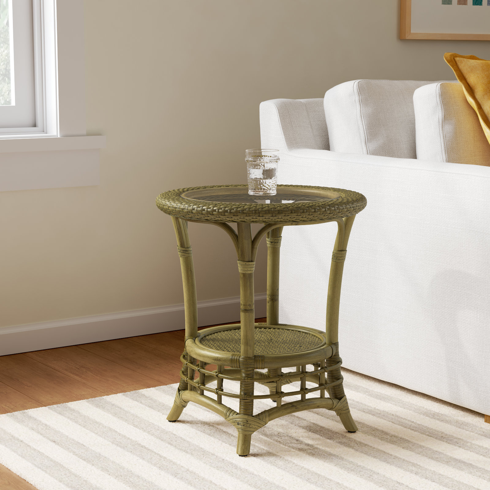 Luca End Table, Brass