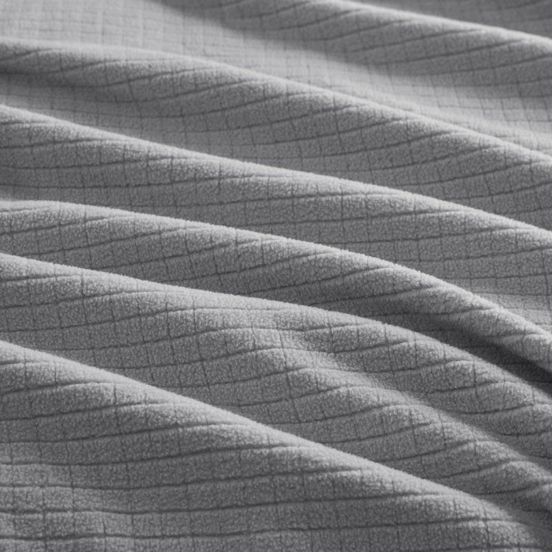 Couverture en micropolaire double / grand, Gris, Grand lit