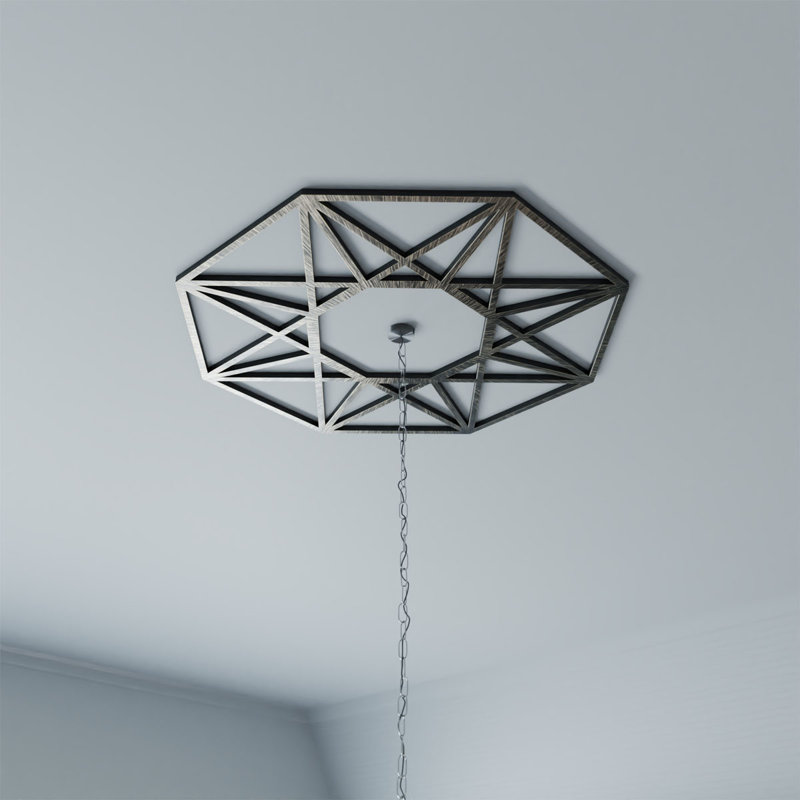Antiqued Pale Gold 22" PVC Pierced Ceiling Medallion