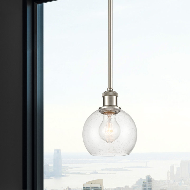Luminaire suspendu sphère 1 lumière Cindi, Ampoule non incluse, Nickel satiné brossé