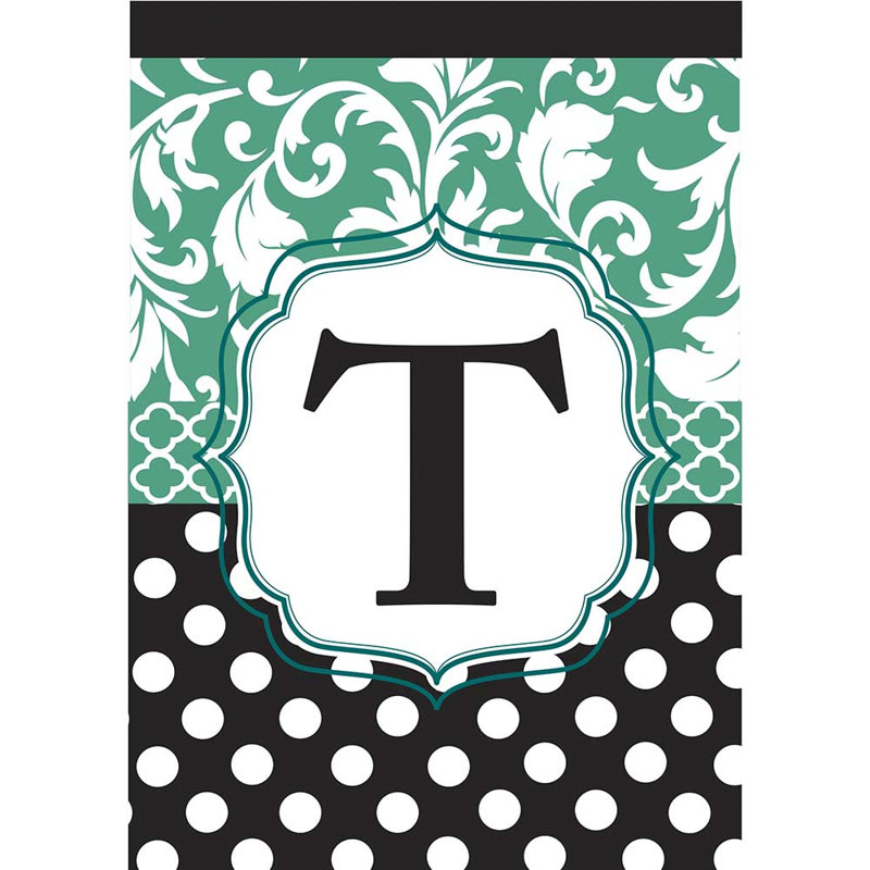 2-Sided Garden Flag, Black/Aqua