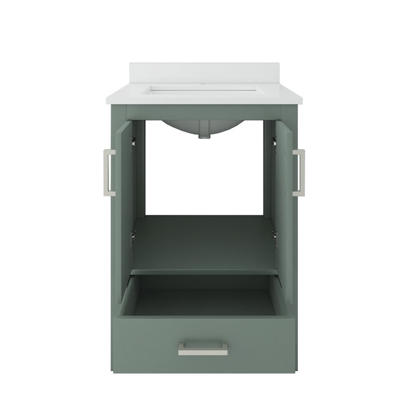 Single Bathroom Vanity Set, White, 24"