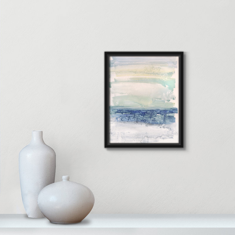 «Louella Gulf Shores» par Sally Swatland, peinture sur toile à cadre flottant, H 11,5 po x l 9,5 po x P 2 po, Cadre noir