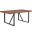 Élégante table et chaises de salle à manger industrielle - couleur noyer 71 po x 39,3 po, 8 sièges en tissu technique brun respirant, ensemble de chaises en noyer à structure en métal 71 po x 39,3 po, stable et relaxante-503337459-503337456