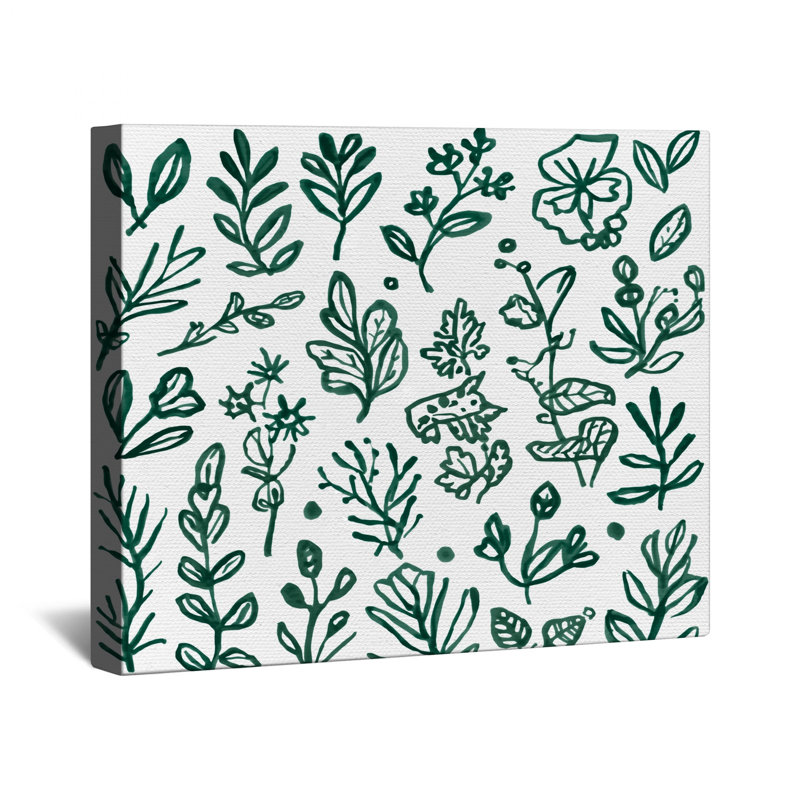 Toile tendue sur toile Green Botanical Illustration, 16 po x 20 po
