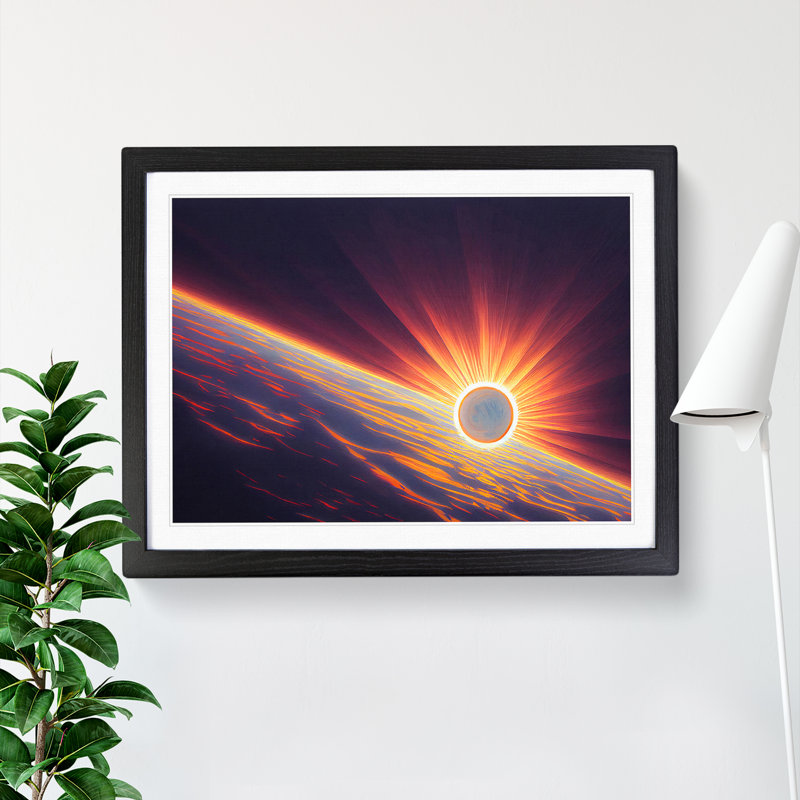 Bedazzled Sunset - Single Picture Frame Print, 46cm H x 64cm W x 2cm D, Black Framed
