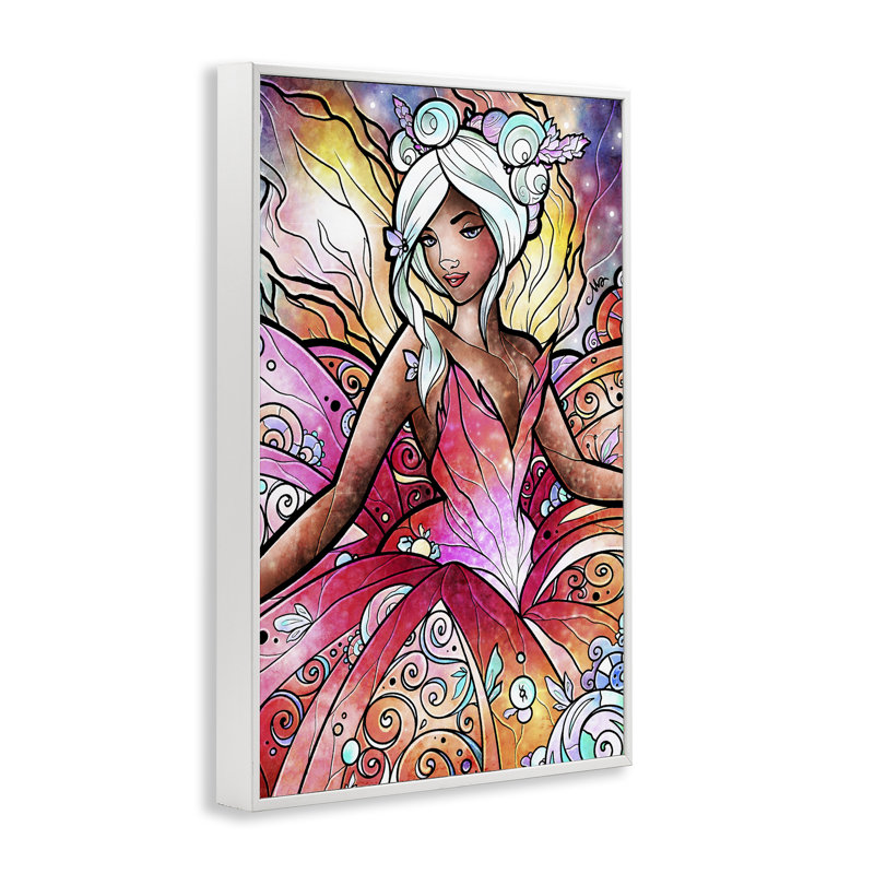 Giclée de fée pastel nouveau, design par Mandie Manzano, H 18 po x l 12 po, Estampe numérique encadrée blanc bord de mer