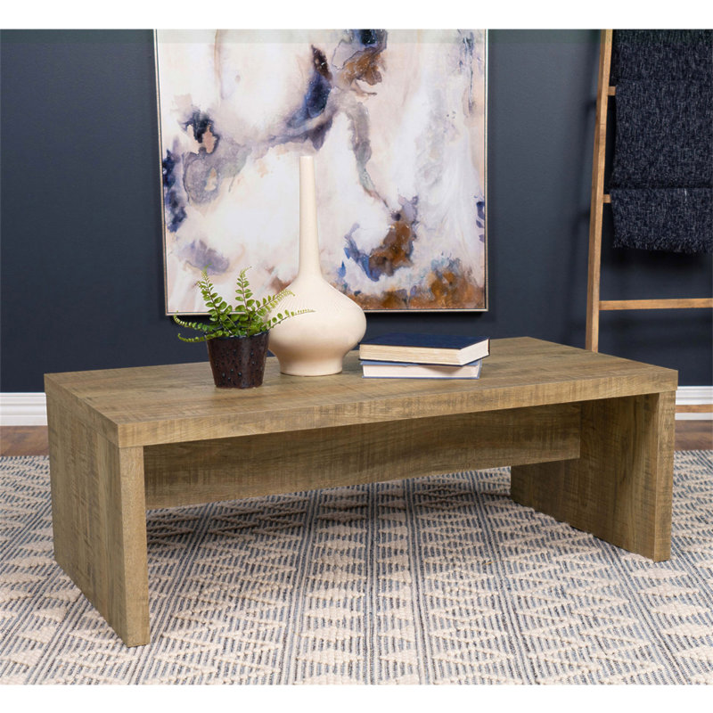 Table basse rectangulaire en bois d'ingénierie, manguier
