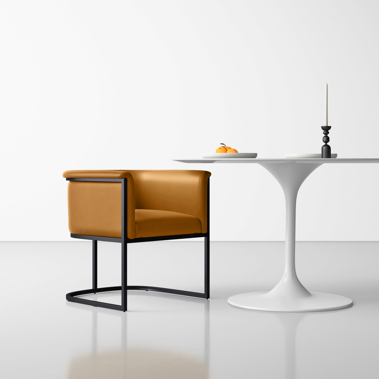 Virgil Dining Armchair, Saddle