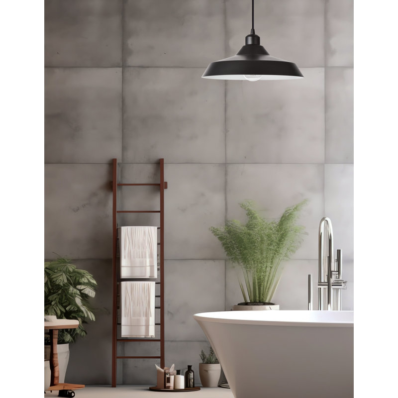 Luminaire suspendu 1 lumière Olya, H 78 po x l 11,75 po x P 11,75 po, Noir mat