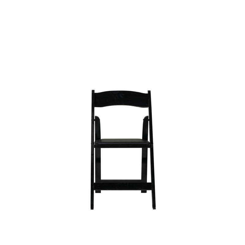 Chaise pliante rembourrée en vinyle Classic, Noir