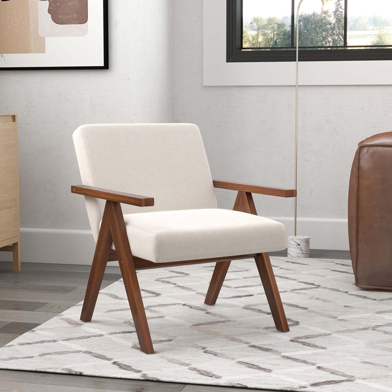 Lacora Upholstered Armchair, Beige Linen