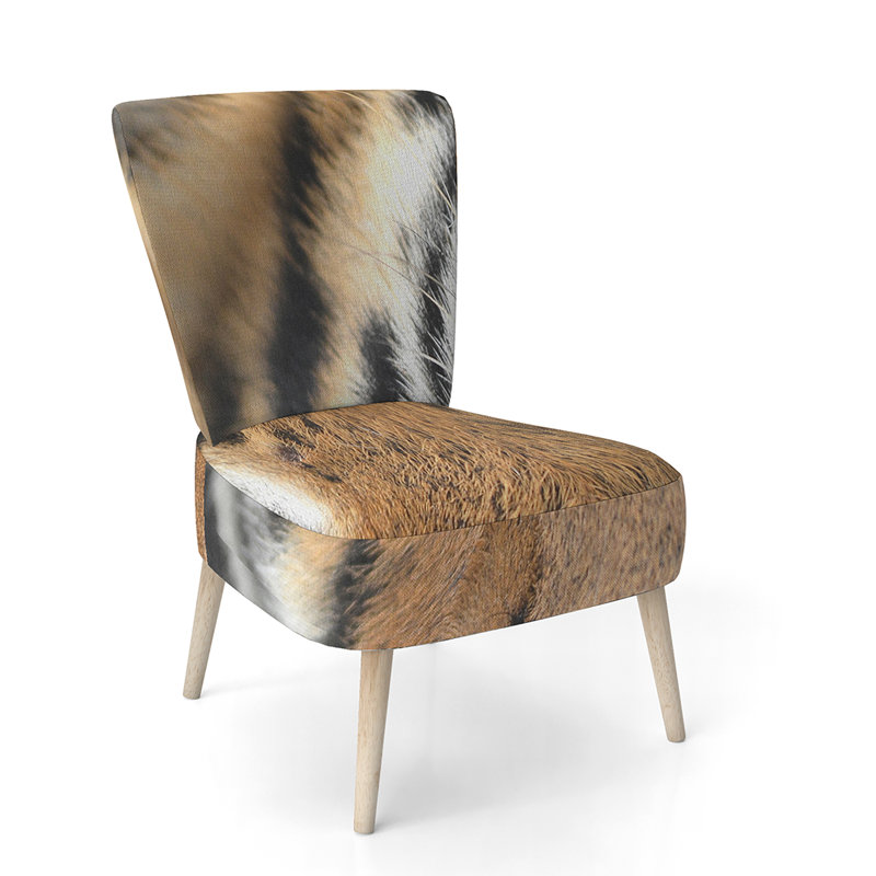 Beautiful Bird Romance I - Traditional Upholstered Side Chair, Animal Print Brown Polyester Blend 2
