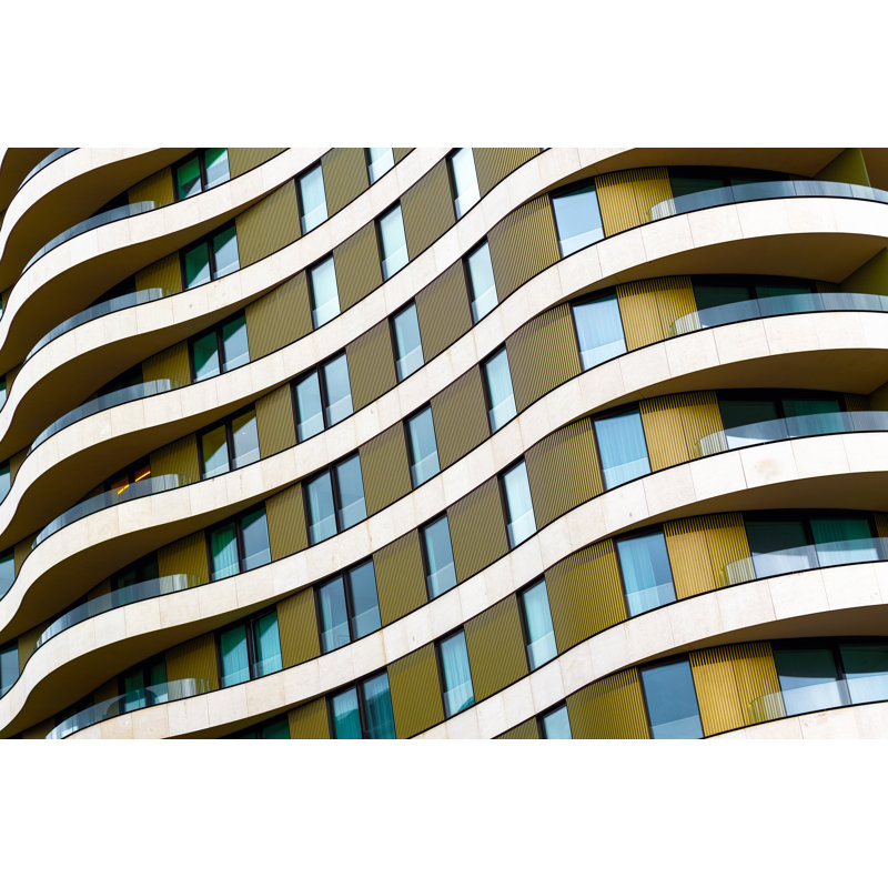 Architectural Abstract, Exterior Of A Modern Apartment, 20cm H x 30cm W