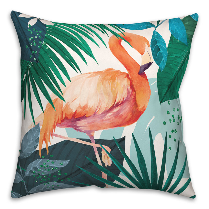 Outdoor Reversible Throw Pillow, Orange