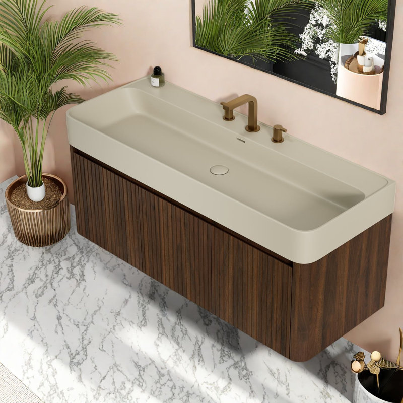 Meuble-lavabo moderne (avec meuble-lavabo et lavabo) avec rangement, 47.24