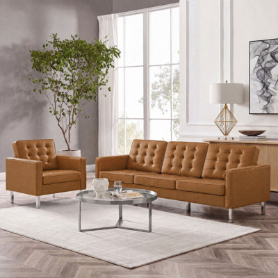 Ensemble de canapé et fauteuil capitonné Loft
