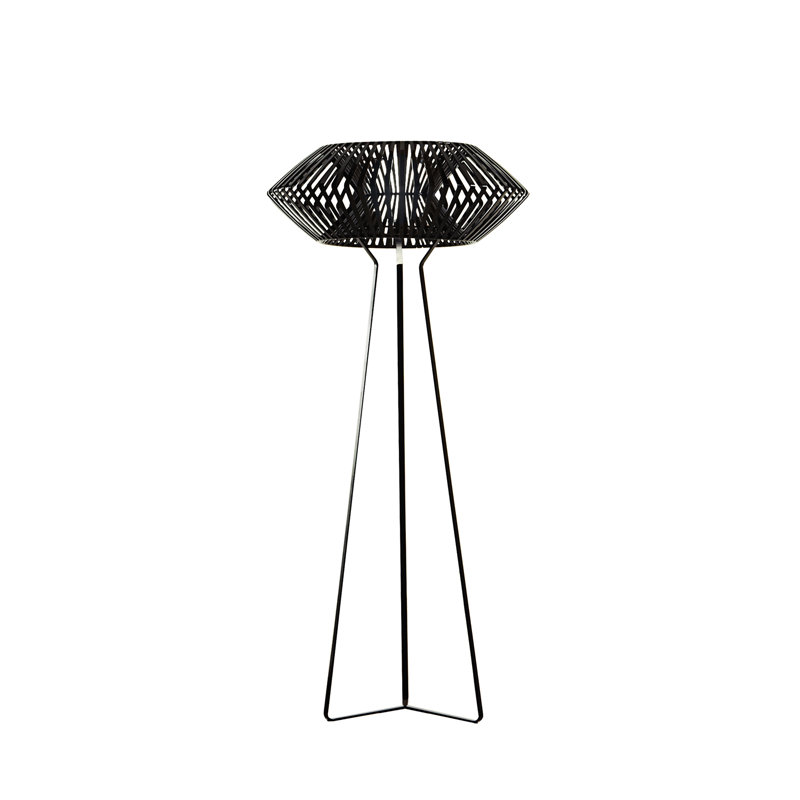 V Floor Lamp, Black, Black