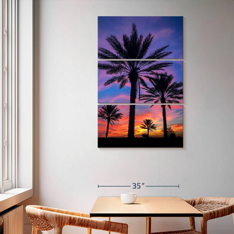 Harnek Dramatic Sunset Palms, 65" H x 42" W