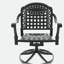 Ensemble de salle à manger 7 pièces en fonte d'aluminium toutes saisons, comprenant 6 chaises pivotantes et une table ronde de 48,03 po avec structure noire