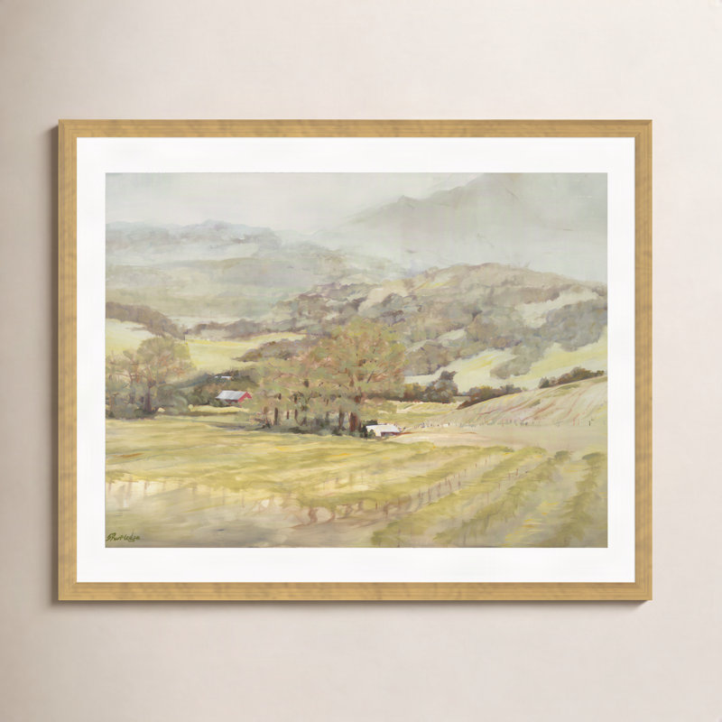 Spring Vineyard Painting by Silvia Rutledge, Gold, 20"H x 20"W