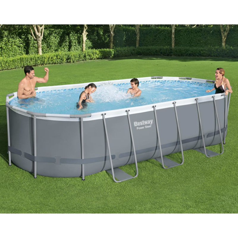 VidaXL Steel Hard Sided Pool, 216.1" L x 107.8" W x 48" H