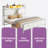 Farmhouse Platform Storage Bed with Bookcase Headboard and LED Lights-1265276081-1265470657