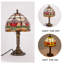 Petite lampe de table en forme de tulipe de style Tiffany avec abat-jour en verre teinté