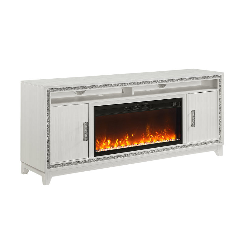Almera White 72 Inch Fireplace, White