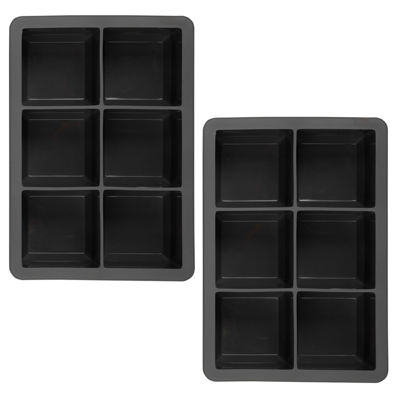 King Cube Ice Tray Set of Two, Charcoal